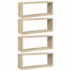 vidaXL Стенни кубични рафтове, 4 бр, дъб сонома, 60x15x23 см