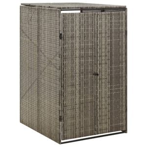 vidaXL Единичен навес за кофа за смет, сив, 70x80x117 см, полиратан