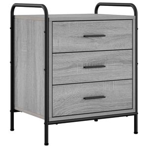 vidaXL Нощен шкаф Сив Сонома 48 x 36,5 x 60 см Инженерна дървесина