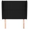 vidaXL Горна табла за легло с уши, черна, 103x23x118/128 см, плат