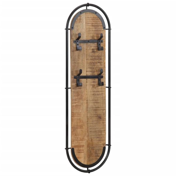 vidaXL Стенни закачалки за дрехи с 4 куки 2 бр масивно дърво манго