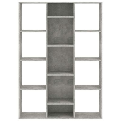 vidaXL Разделител за стая/библиотека, бетонно сив, 100x24x140 см, ПДЧ