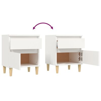 vidaXL Нощни шкафчета, 2 бр, бели, 40x35x50 см