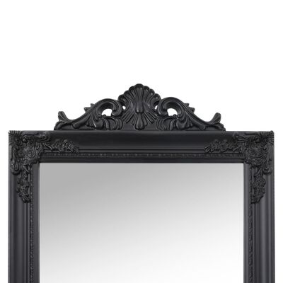 vidaXL Стоящо огледало, черно, 45x180 см