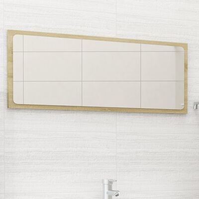 vidaXL Огледало за баня, дъб сонома, 90x1,5x37 см, ПДЧ