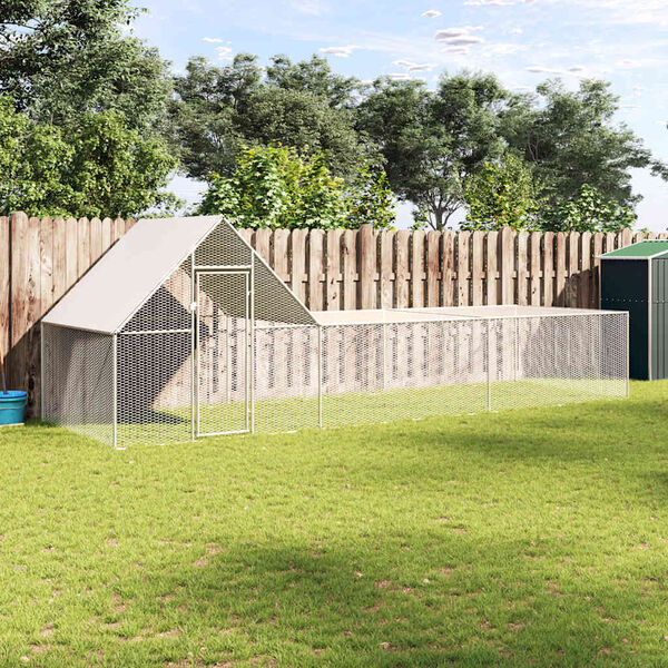 vidaXL Птичарник, 6x2x2 м, поцинкована стомана