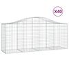 vidaXL Габионни кошници арка 40 бр 200x50x80/100 см поцинковано желязо