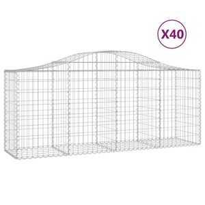 vidaXL Габионни кошници арка 40 бр 200x50x80/100 см поцинковано желязо
