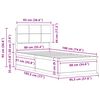 vidaXL Леглова рамка с тапицирана гръбна част Светлосиво 90 x 190 cm
