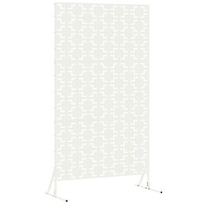 vidaXL Екран за уединение 100 x 50 x 180 см Стомана Бяло