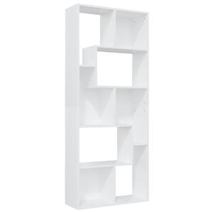 vidaXL Шкаф библиотека, бял, 67x24x161 см, инженерно дърво