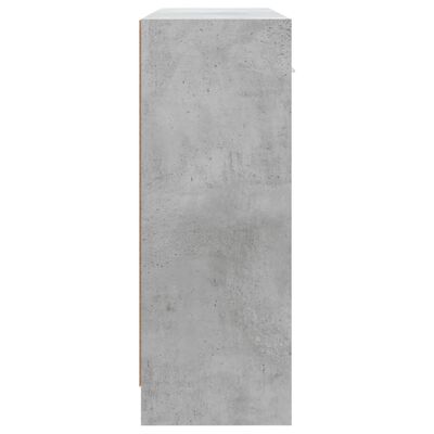 vidaXL Сайдборд, бетонно сив, 91x28x75 см, инженерно дърво