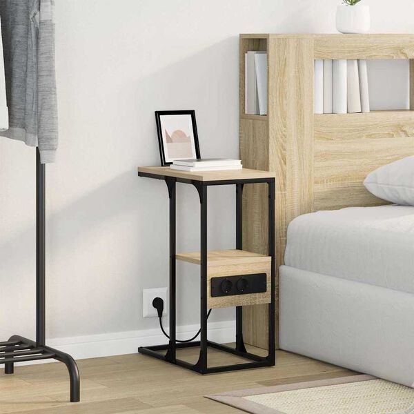 vidaXL Нощен шкаф дъб сонома 41.5 x 26 x 60.5 см Инженерно дърво