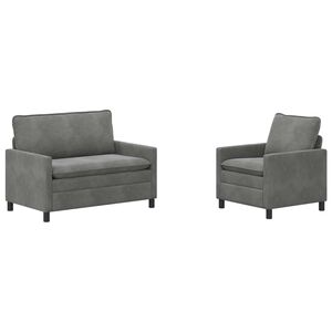 vidaXL Комплект дивани 2 pcs Тъмносиво Кадифе