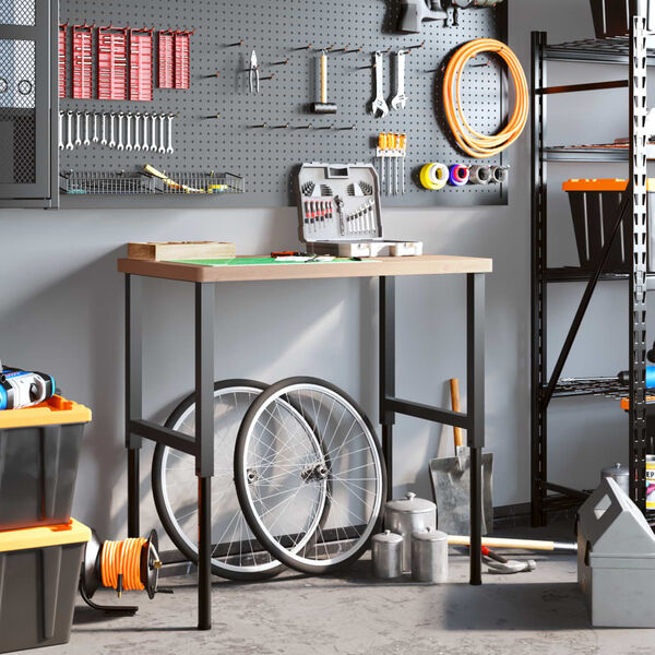 vidaXL Работна маса 100x60x(73-99,5) см масивно дърво бук правоъгълна