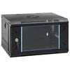 vidaXL Мрежов кабинет със съхранение Черно 53 x 45 x 30 см Стомана