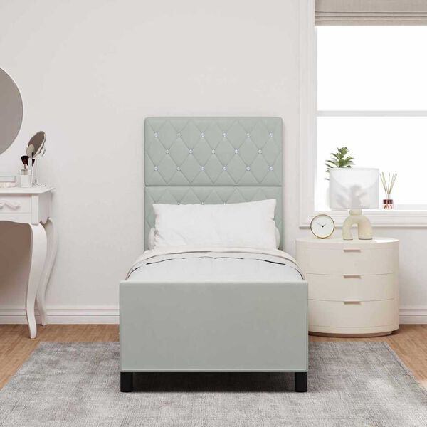 vidaXL Легло с пружинирана основа Светлосиво 80 x 200 cm Кадифе