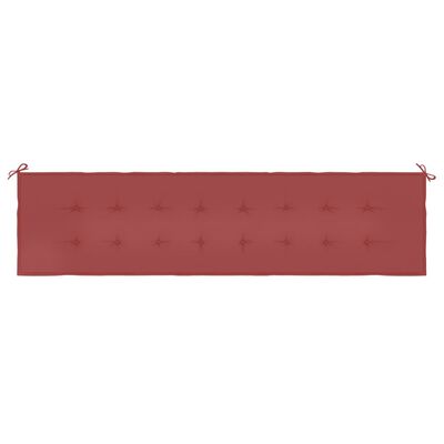 vidaXL Възглавница за пейка виненочервена 200x50x3 см оксфорд плат