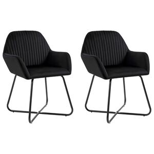 vidaXL Трапезни столове, 2 бр, черни, кадифе