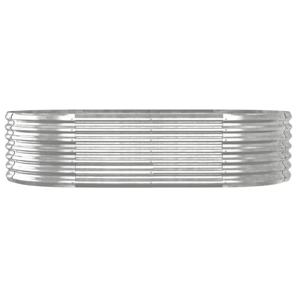 vidaXL Градинска повдигната леха поцинкована стомана сребрист