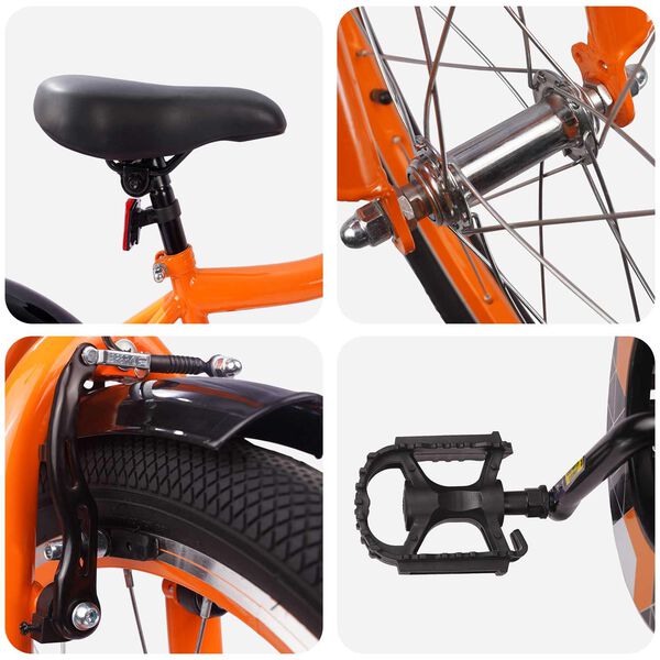 vidaXL Детски Велосипед 20 инча за 6&ndash;11 години Оранжево