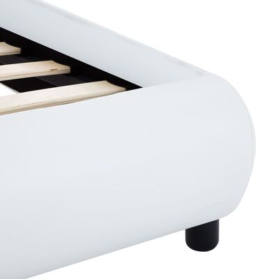 vidaXL Рамка за легло с LED, бяла, изкуствена кожа, 180x200 cм