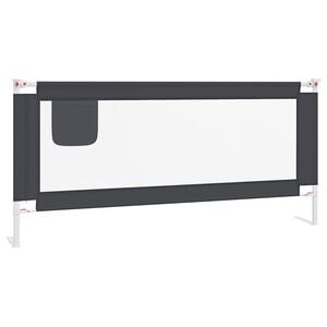 vidaXL Ограничител за бебешко легло, тъмносив, 200x25 см, плат