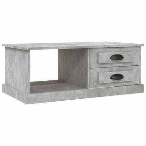 vidaXL Кафе маса, бетонно сива, 90x50x35 см, инженерно дърво