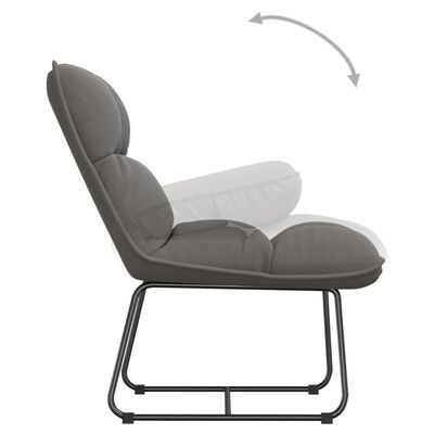 vidaXL Релаксиращ стол с метална рамка, светлосив, кадифе