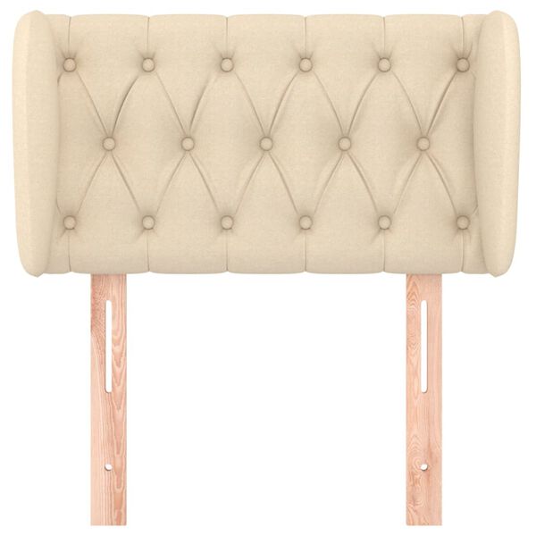 vidaXL Горна табла за легло с уши, кремава, 83x23x78/88 см, плат