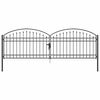 vidaXL Врата за ограда ASSEN 401 x 175,5 см Стомана Сив С ключалка
