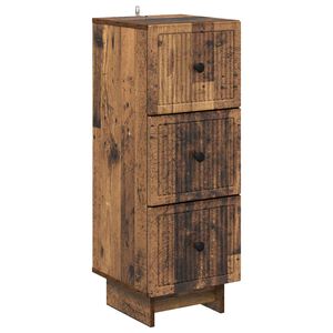 vidaXL Чекмеджетен шкаф Старо дърво 33 x 34,5 x 90 см
