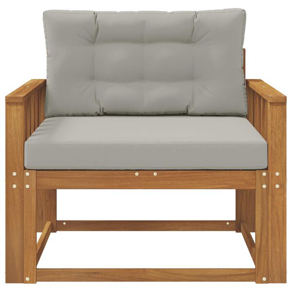 vidaXL Среден диван за открито Солидно акациево дърво Естествен