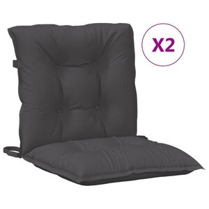 vidaXL Възглавници за стол 2 бр меланж антрацит 100x50x7 см плат