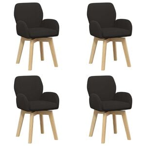 vidaXL Въртящи се трапезни столове 4 pcs Букле Черно 54 x 58 x 87 см