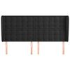 vidaXL Горна табла за легло с уши, черна, 163x23x118/128 см, кадифе