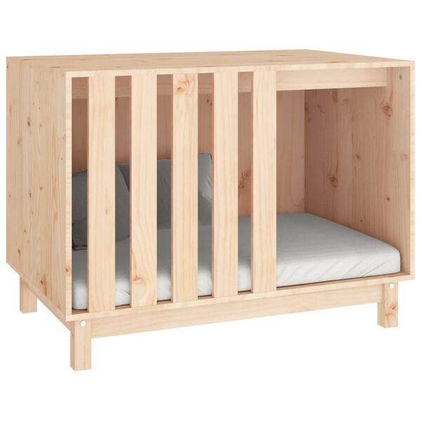 vidaXL Кучешка колиба, 90x60x67 см, бор масив