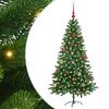 vidaXL Коледно дърво с 150 LED светодиода с поставка Зелен 150 cm ПЕ