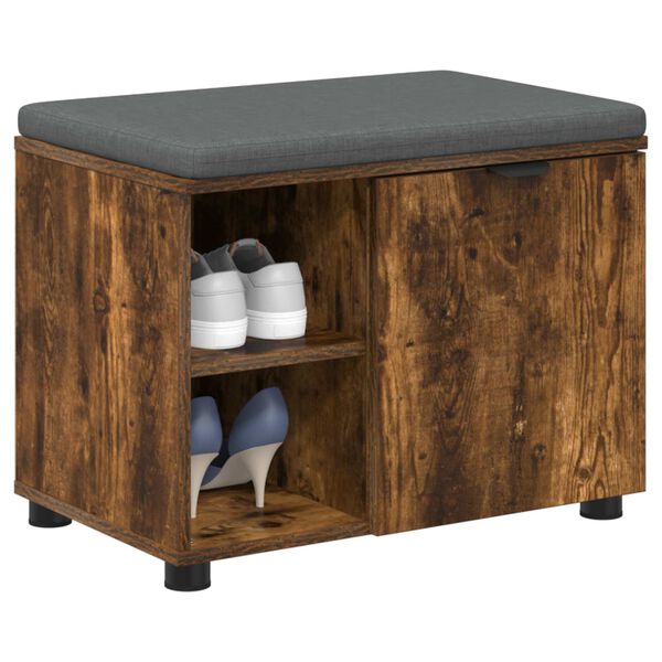 vidaXL Пейка за коридор с възглавница Димян дъб 60 x 38 x 46 см