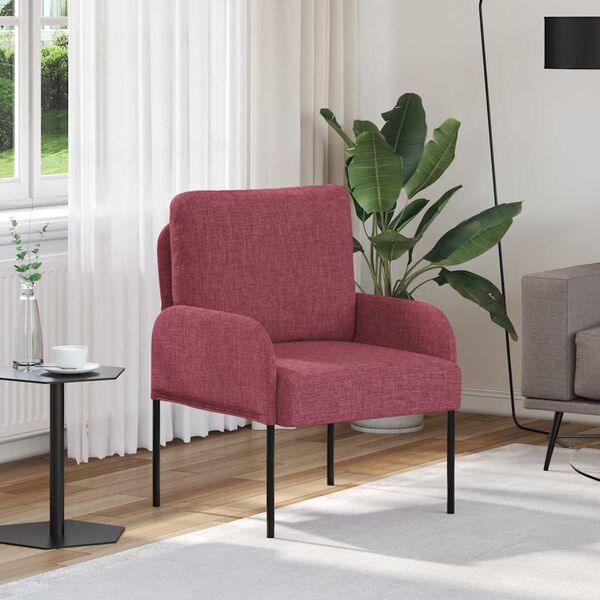 vidaXL Дивани с възглавница 55cm Виненочервен Шперплат