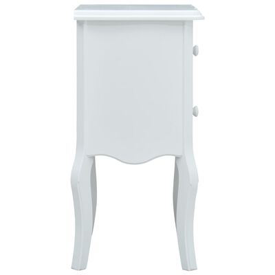 vidaXL Нощно шкафче, бяло и сиво, 43x32x65 см, МДФ
