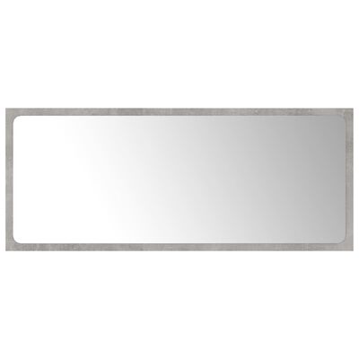 vidaXL Огледало за баня, бетонно сиво, 90x1,5x37 см, ПДЧ