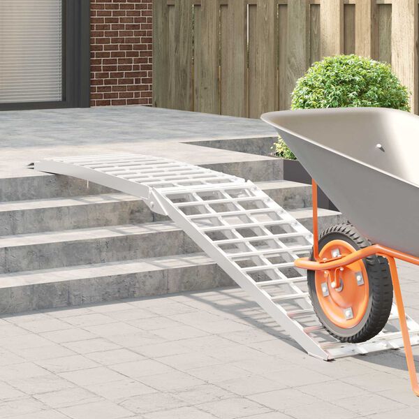 vidaXL Рампа за натоварване Сребрист 230 x 44 x 5 см Алуминий