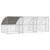 vidaXL Клетка за пилета с 3 врати 3 бр. Сребрист 600x200x200см