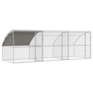 vidaXL Клетка за пилета 3 бр. Сребрист 600 x 200 x 200 см Стомана и PE