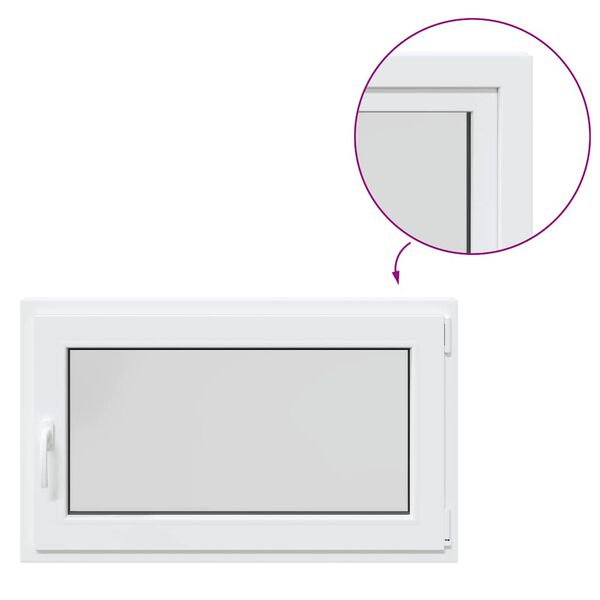 vidaXL Прозорец за мазе "RISOR" 100x70 см, отваряемо-отварящ се, DIN десен, бял