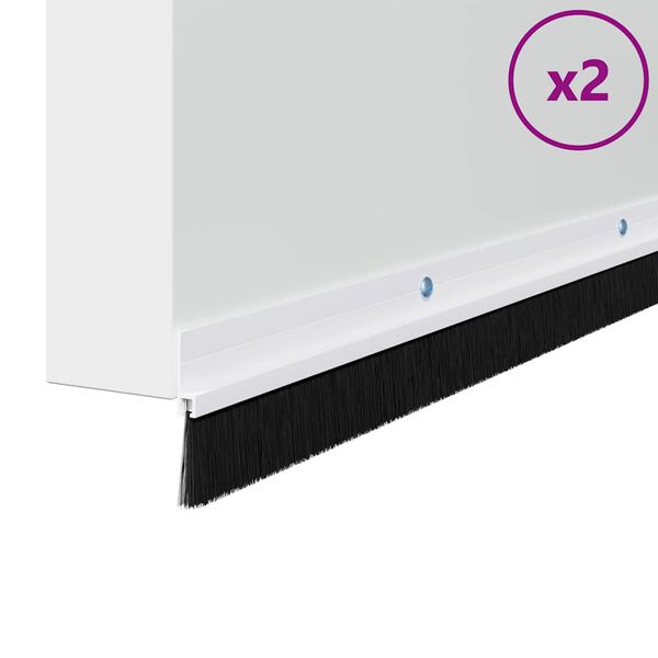 vidaXL Запечатващи четки за врата с винтово закрепване 2 pcs Бяло