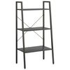 vidaXL Стояща етажерка стълба 3 рафта черно 56x35x108 см