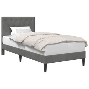 vidaXL Рамка за легло с таблото Тъмносиво 80 x 200 cm Кадифе