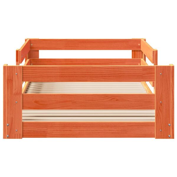 vidaXL Рамка за легло без матрак, восъчнокафяв, 75x190 см, бор масив